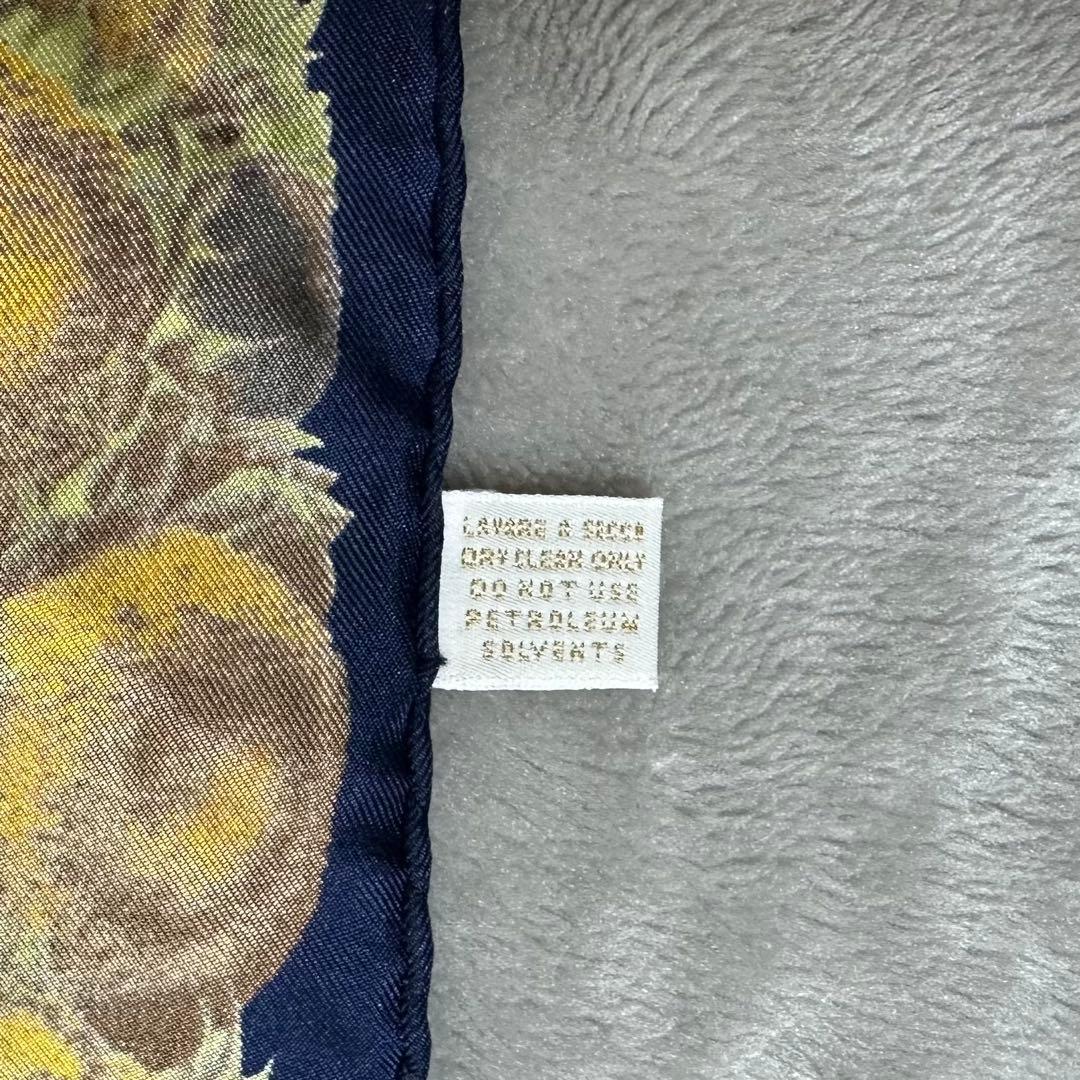 ■GUCCI　■スカーフ　■花　■ネイビー　■ひまわり　■ヴィンテージ