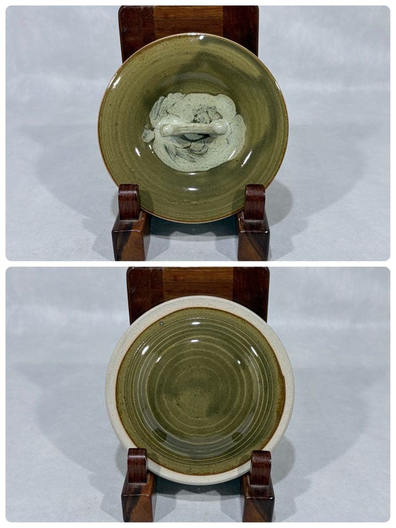 即中斎好　福森比路志造　萬古捻梅水指　替蓋付　美品　共箱　茶道具　送料込