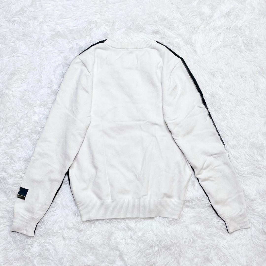 完売品マークアンドロナ 近年 バイカラー クルーネック　セーター スカル ドクロ