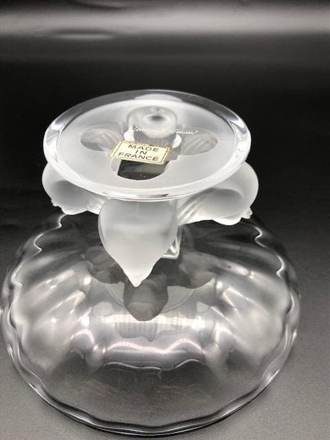 ラリック　コンポート用の透明感のあるクリスタルガラスのお皿