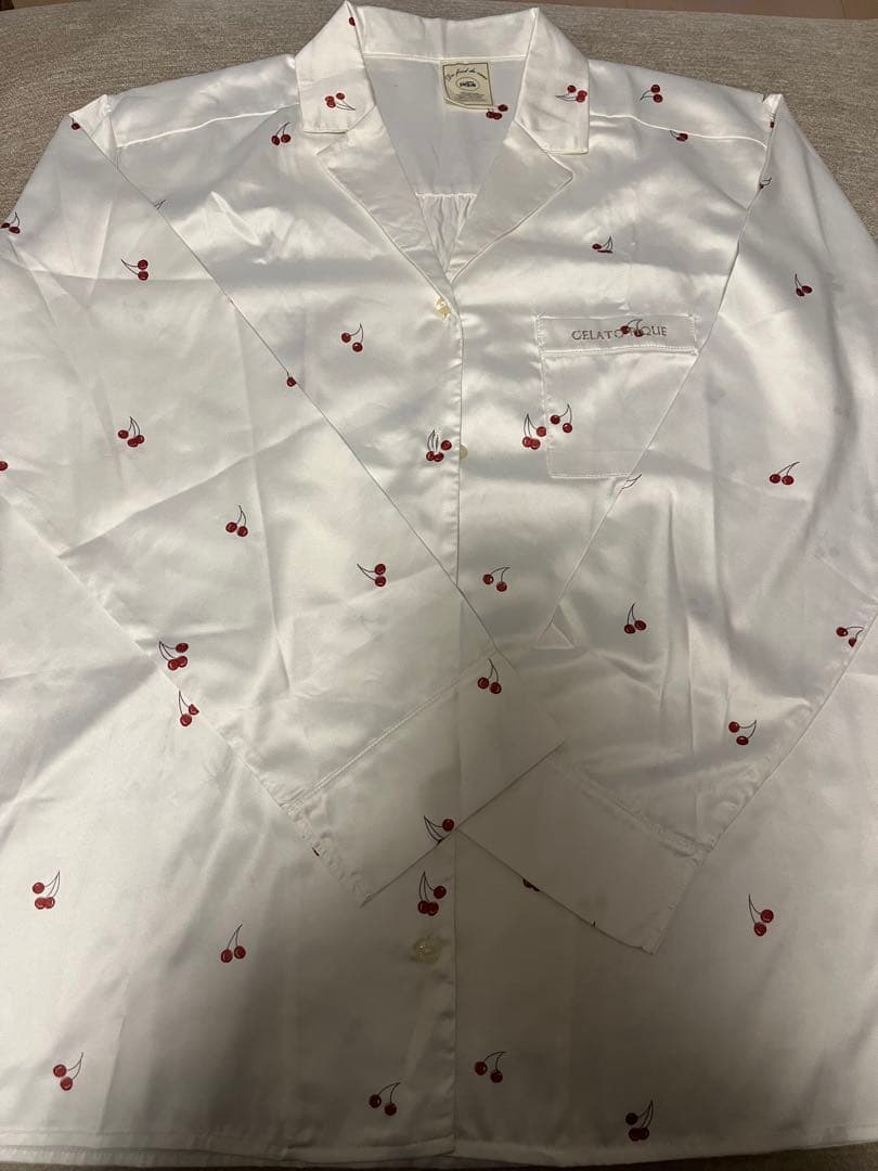 gelato pique チェリー柄 サテンルームウェア 3点セット