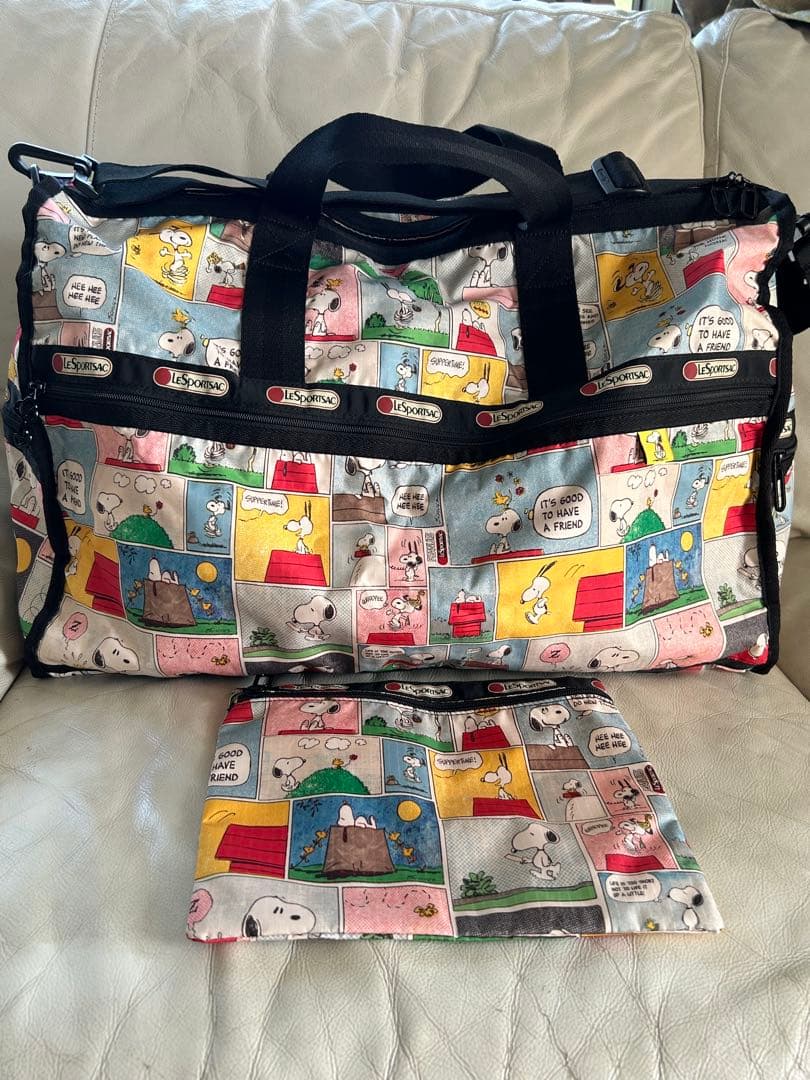 大容量　美品 2wayレスポートサックボストンバッグスヌーピーポーチ付き