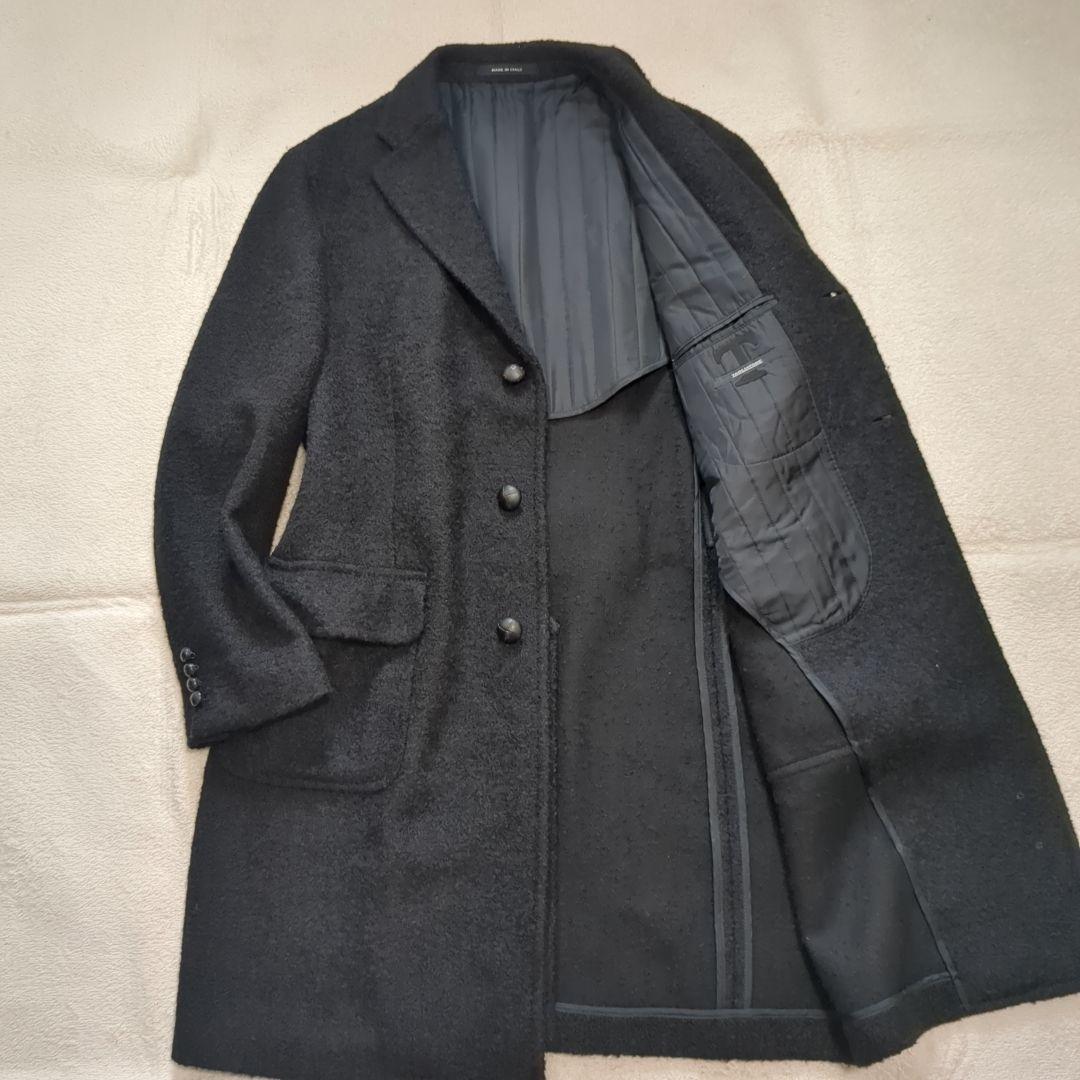 タリアトーレ チェスターコート くるみボタン 希少サイズ 54 ブラック