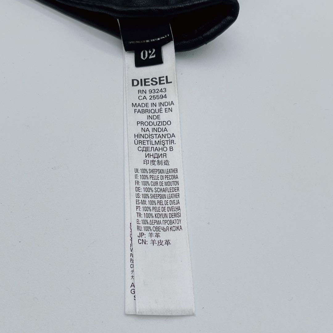 【DIESEL】メンズ 手袋 グローブ レザー ポケットデザイン 羊革 ブラック