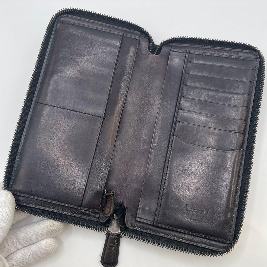 特価✨ ベルルッティ 長財布 カリグラフィー レザー ラウンドファスナー 茶