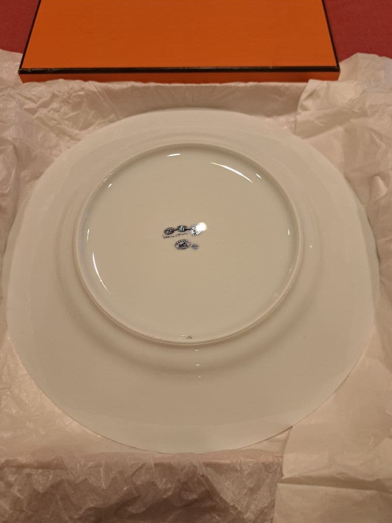 本日発送【新品未使用28cm】エルメス　シェーヌダンクル　ブルー　プレート 箱付