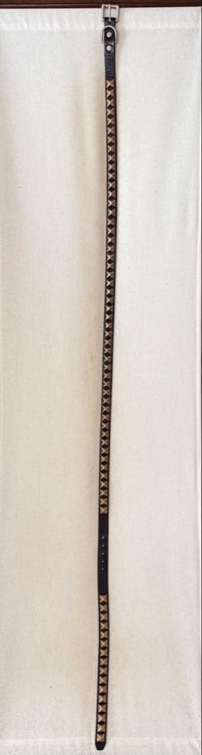 初期⭐️HTC⭐️1連ピラミッドブラススタッズ⭐️ナローベルト⭐️ブラック(茶芯)⭐️34