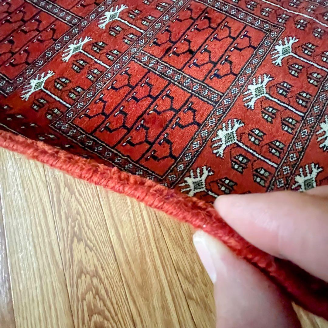 バルーチ産 本物 ペルシャ絨毯 手織り 玄関マット トライバルラグ