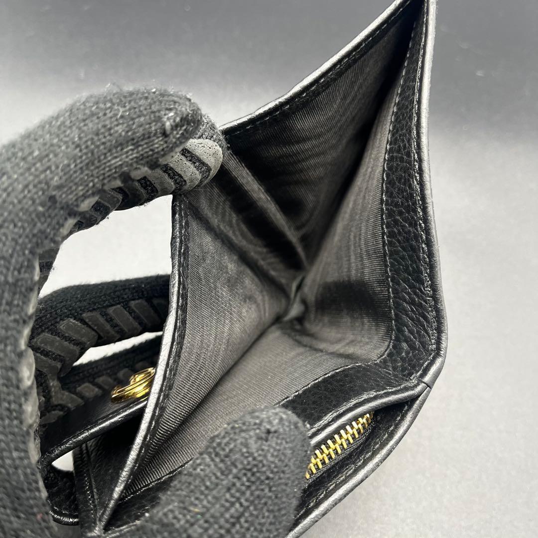 美品✨グッチ 折り財布 コンパクトウォレット マーモント 黒 本革 523193