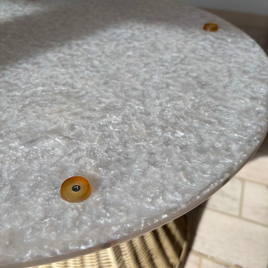 シェル ラタンテーブル　希少　アンティーク　サイドテーブル