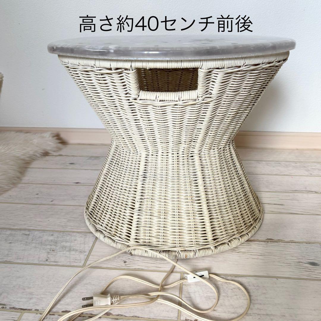 シェル ラタンテーブル　希少　アンティーク　サイドテーブル