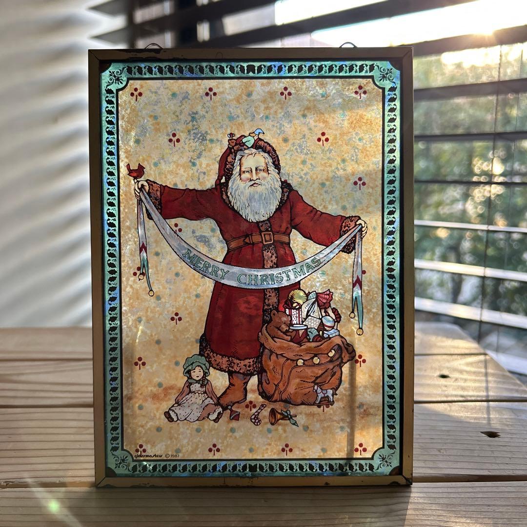ビンテージ/グラスマスターズ/ステンドグラス/サンタ/ファーザークリスマス/輸入