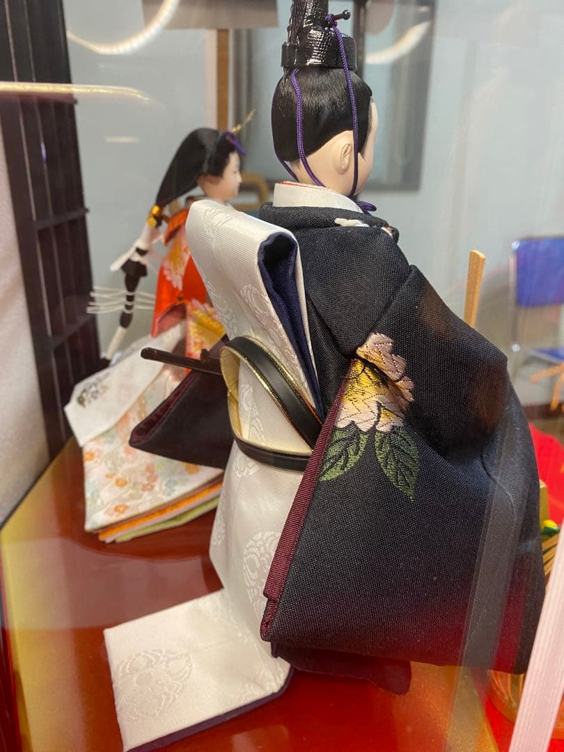 東京久月　雛人形　立親王ガラスケース飾り・間口約４８×奥行約３３×高さ約４３㎝