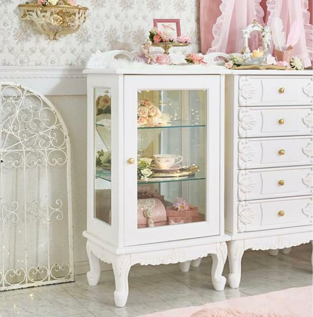 2日まで値下げ　ロマンティックプリンセス　アンティーク風ガラスキャビネット