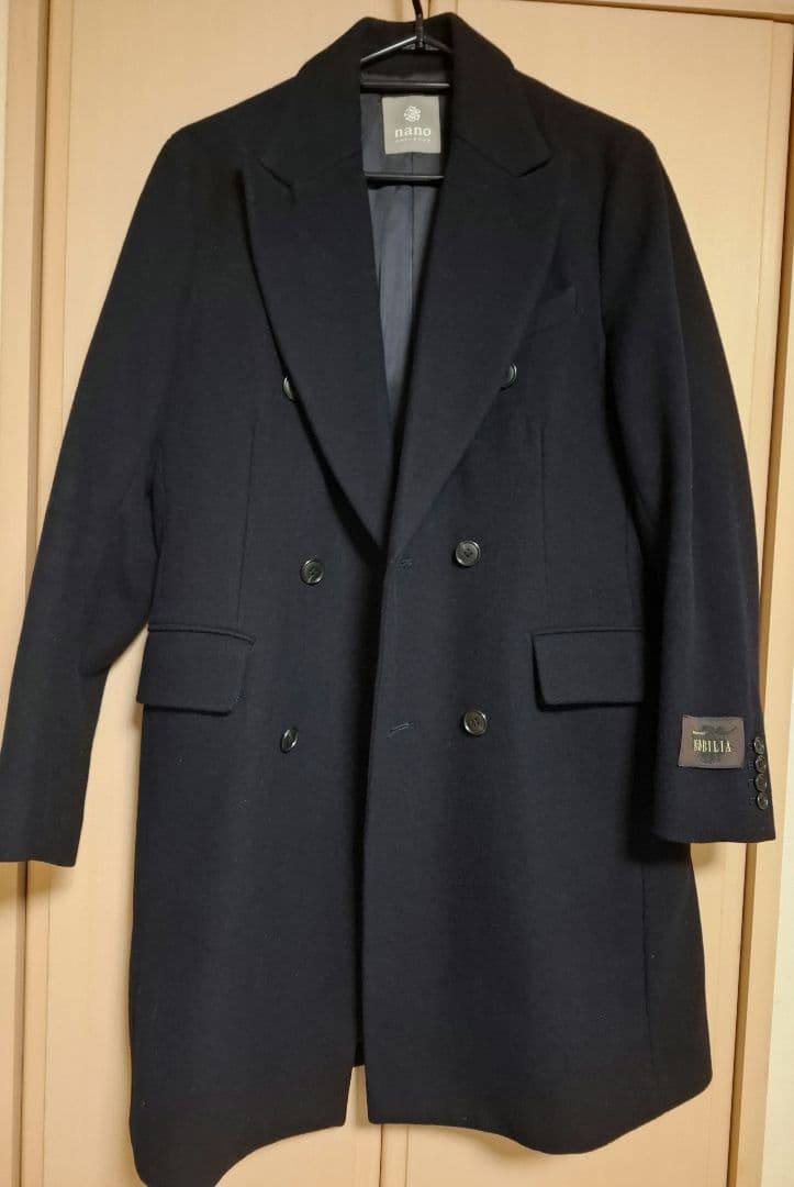 nano・universe　NOBILIA ダブルチェスターコート　ネイビー