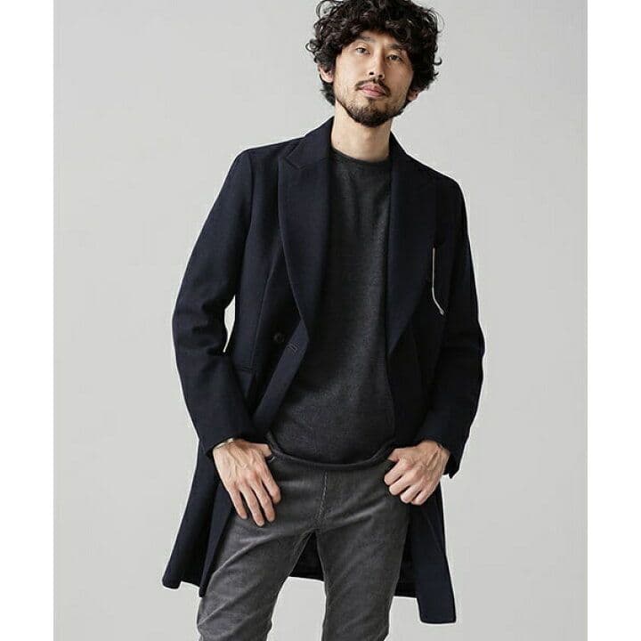 nano・universe　NOBILIA ダブルチェスターコート　ネイビー