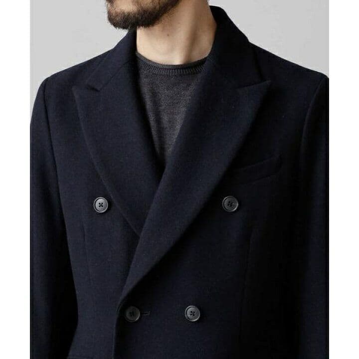 nano・universe　NOBILIA ダブルチェスターコート　ネイビー
