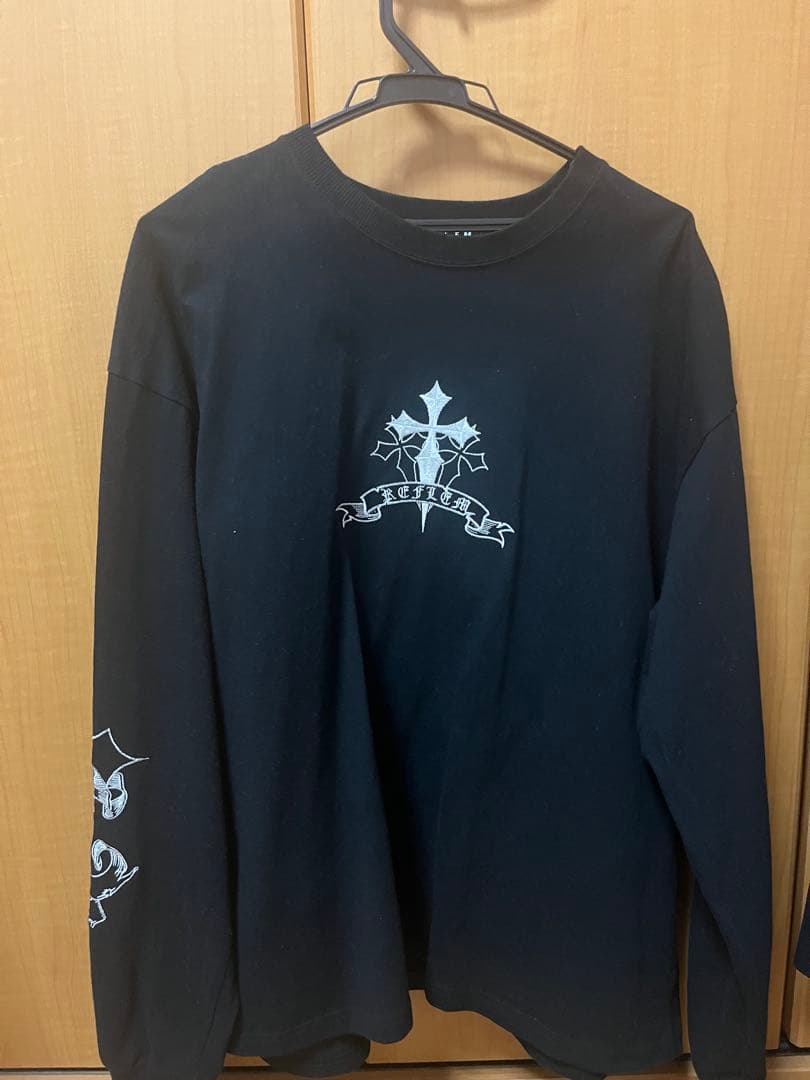 REFLEM クロス刺繍 ロンT 地雷系 サブカル ブラック