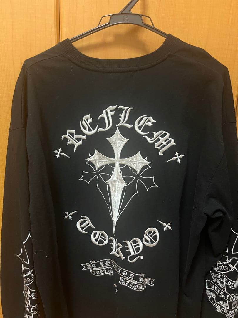 REFLEM クロス刺繍 ロンT 地雷系 サブカル ブラック
