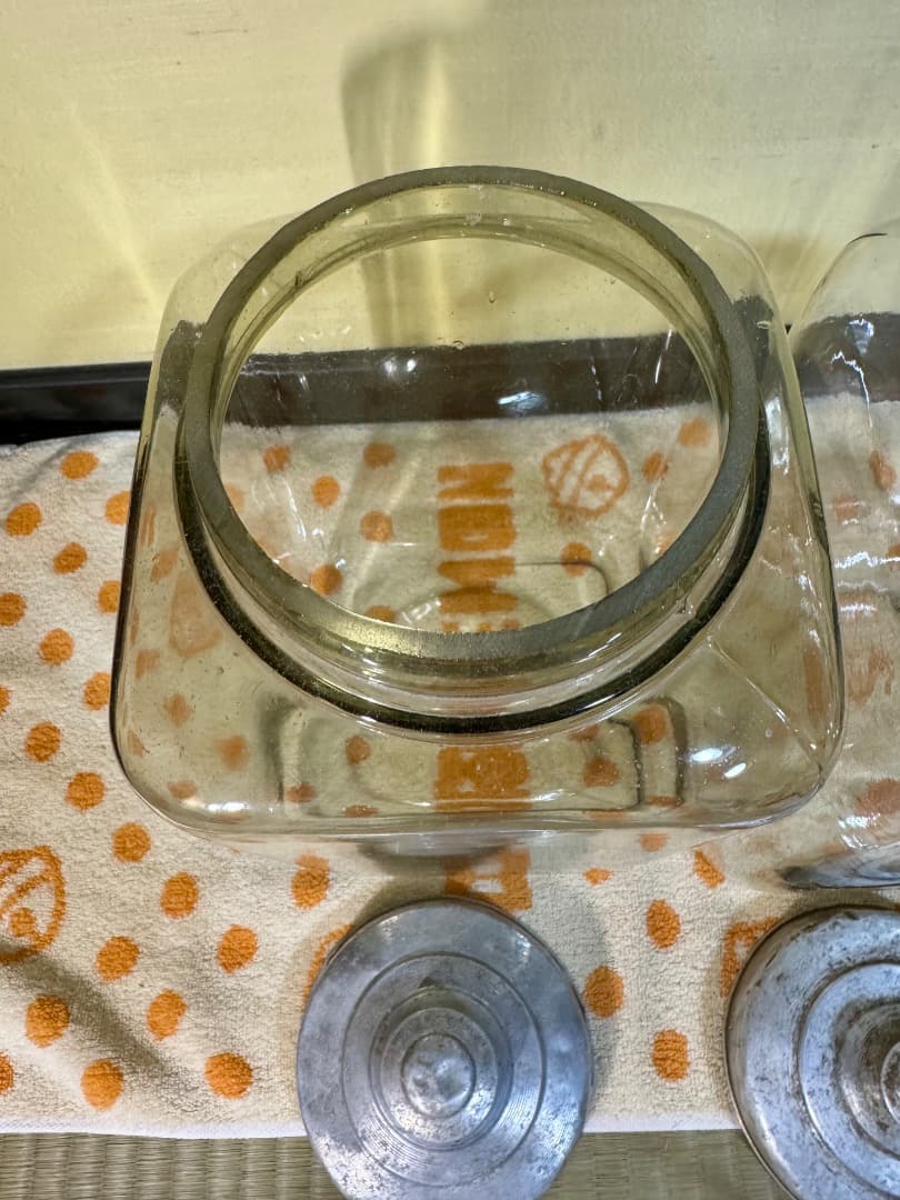 明治 大正期 駄菓子屋ガラスジャー2点