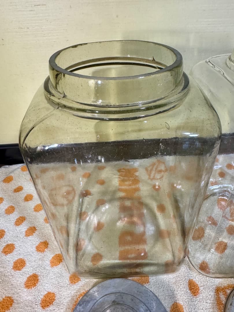 明治 大正期 駄菓子屋ガラスジャー2点