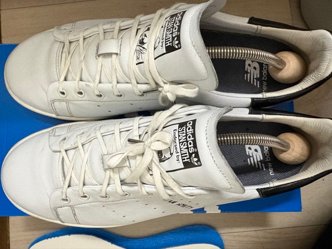 スタンスミス Lux (上位モデル)天然皮革 白黒 27cm シューキーパー付属