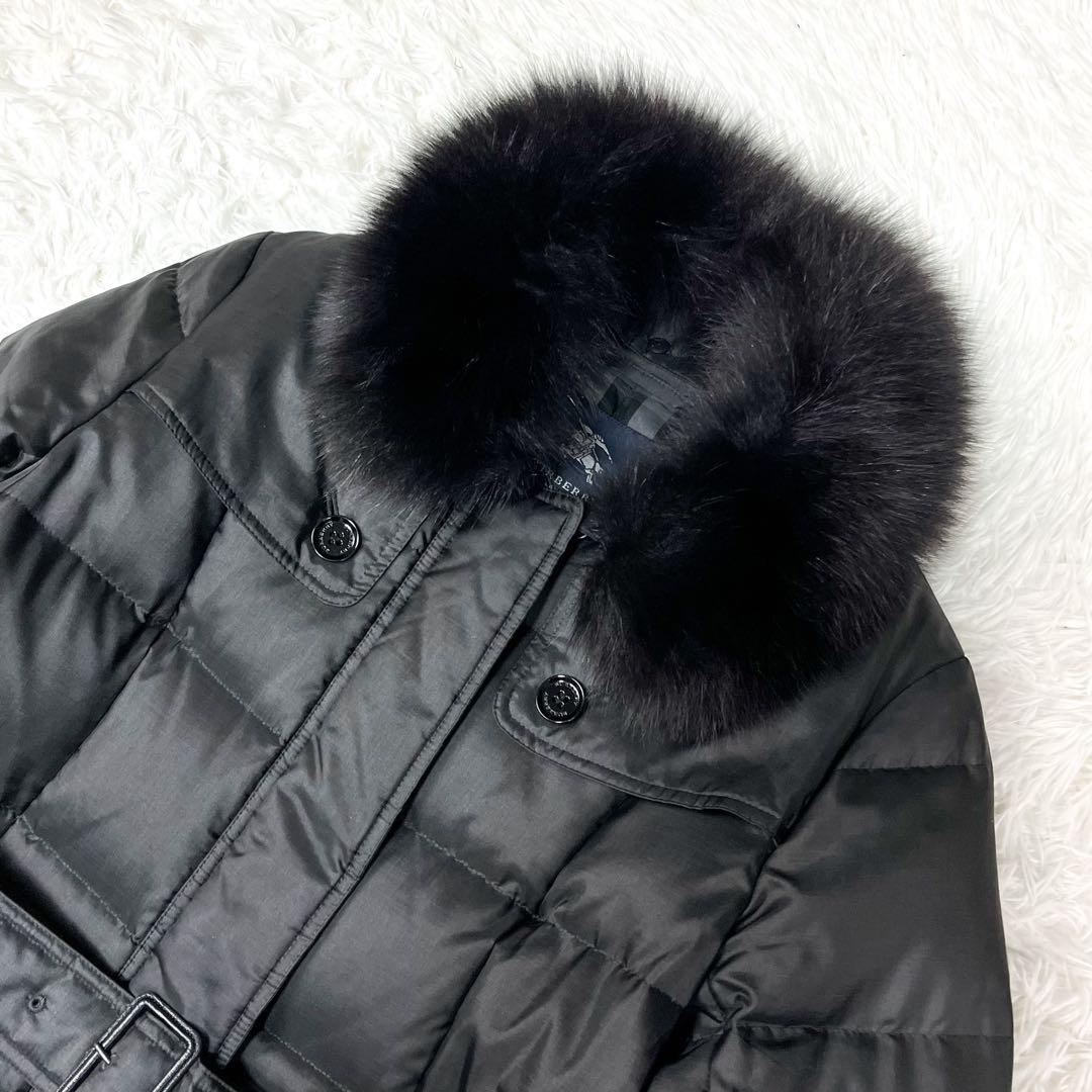 極美品 バーバリーロンドン ベルテッドダウンコート ファー着脱可能 大きいサイズ