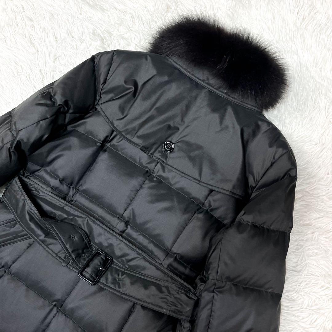 極美品 バーバリーロンドン ベルテッドダウンコート ファー着脱可能 大きいサイズ