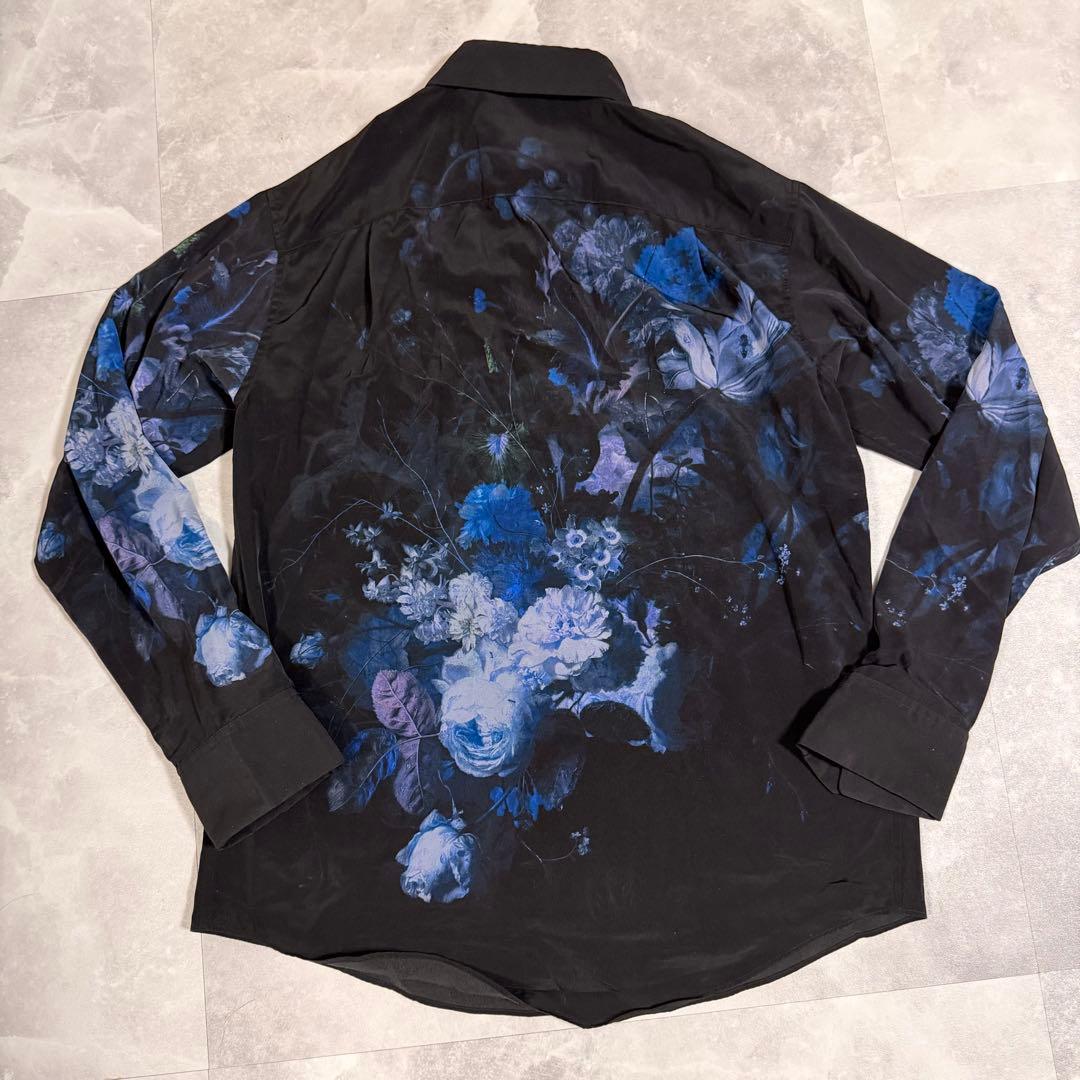 ヤ*ス様 LAD MUSICIAN デシンインクジェット 長袖シャツ 42 黒系