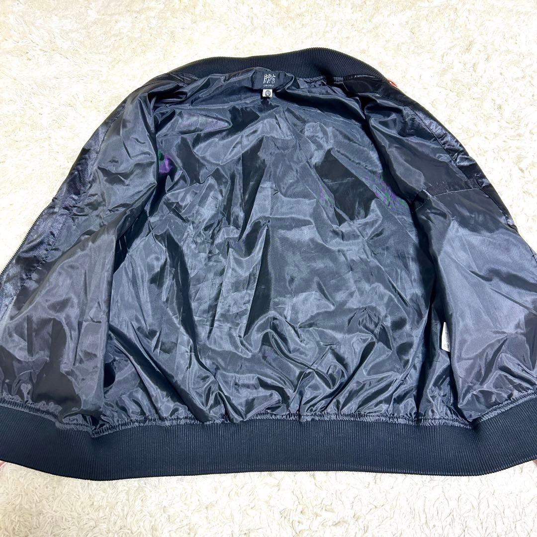 美品✨ 朧 スカジャン タグ付き 狼 和柄 刺繍 両面デザイン 男女兼用 L