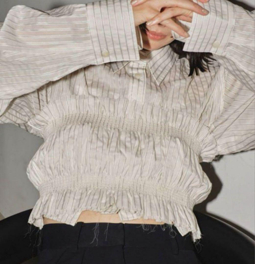 トゥデイフル　Stripe Gather Bustier