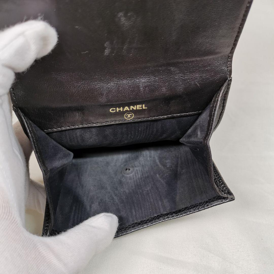 【美品】シャネルCHANEL大ココマーク財布 黒 新品ショルダー キャビアスキン