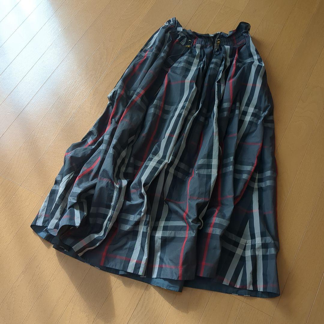 trois トロワ　タータンチェックメモリー ロングタックスカート