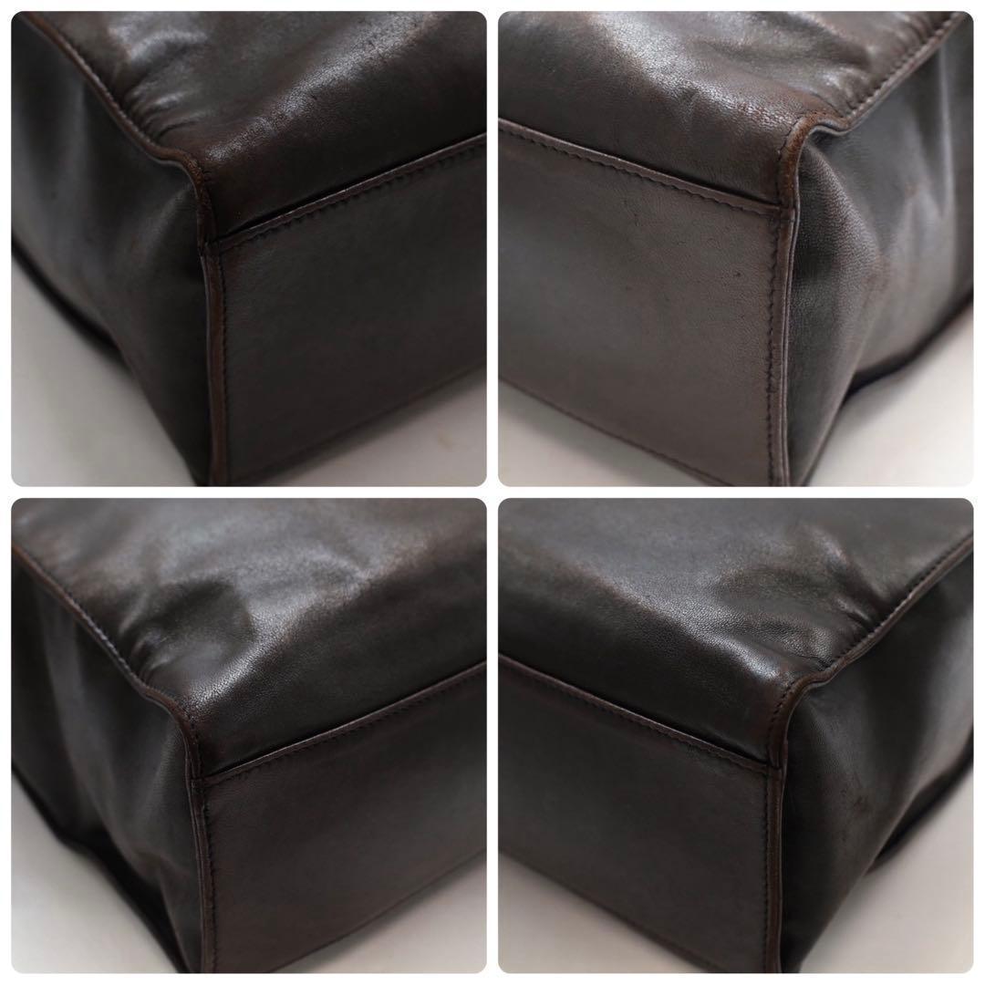 【美品❗✨】 シールあり　シャネル　トートバッグ　ラムスキン　ココマーク　こげ茶