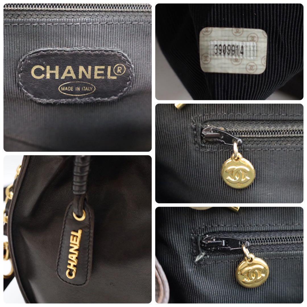 【美品❗✨】 シールあり　シャネル　トートバッグ　ラムスキン　ココマーク　こげ茶