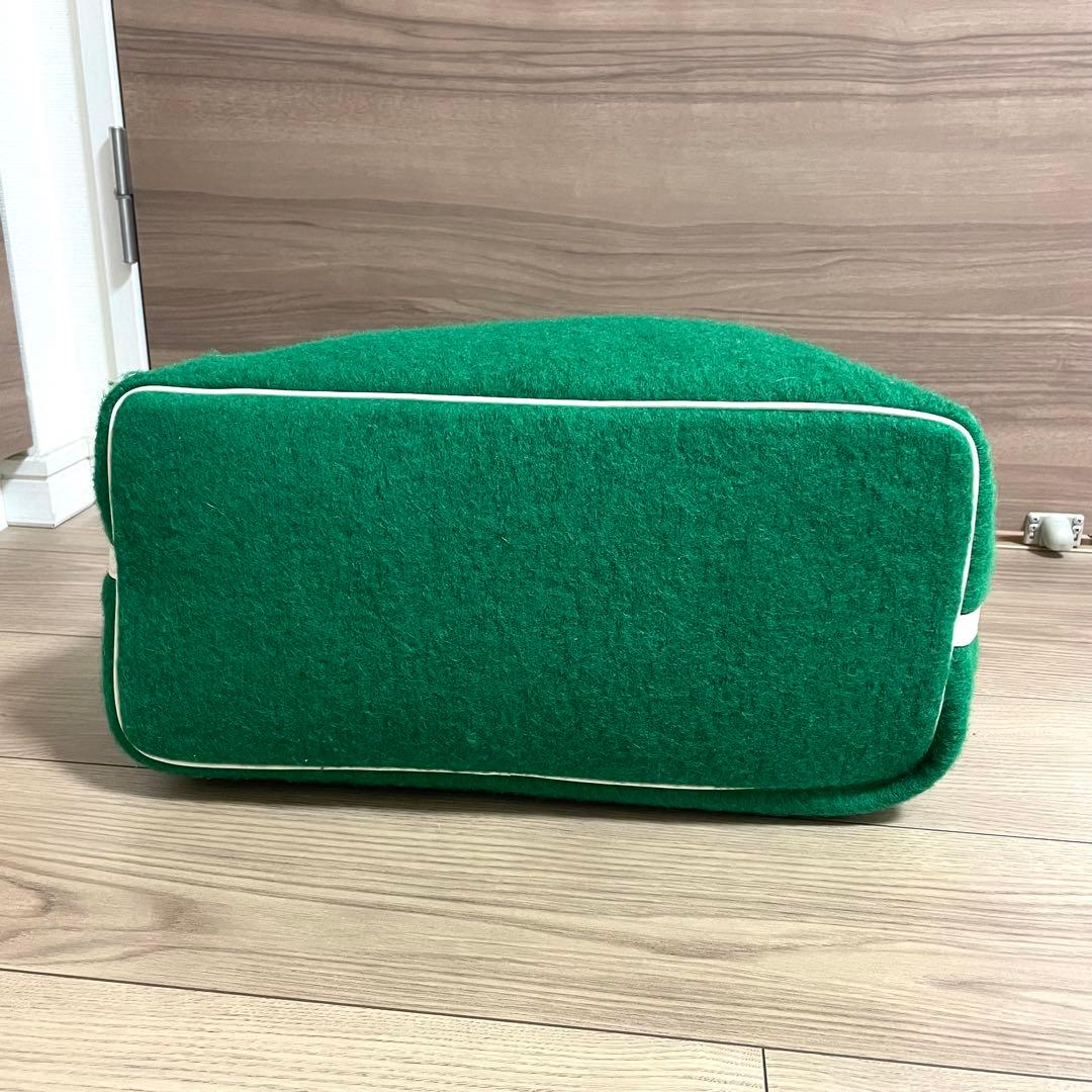 新品タグ付/マルニ　スモールトート　ヤヌス　グリーン　リバーシブル　ウール　希少