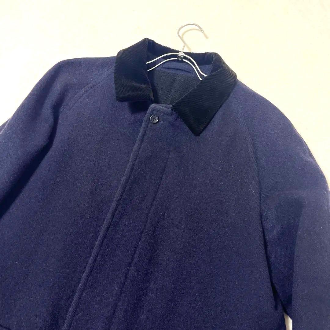 マーガレットハウエル ステンカラーコート ウール ネイビー