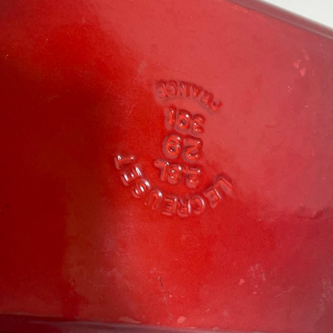 ま*ん様 LE CREUSET 鋳鉄製 レッド 両手鍋