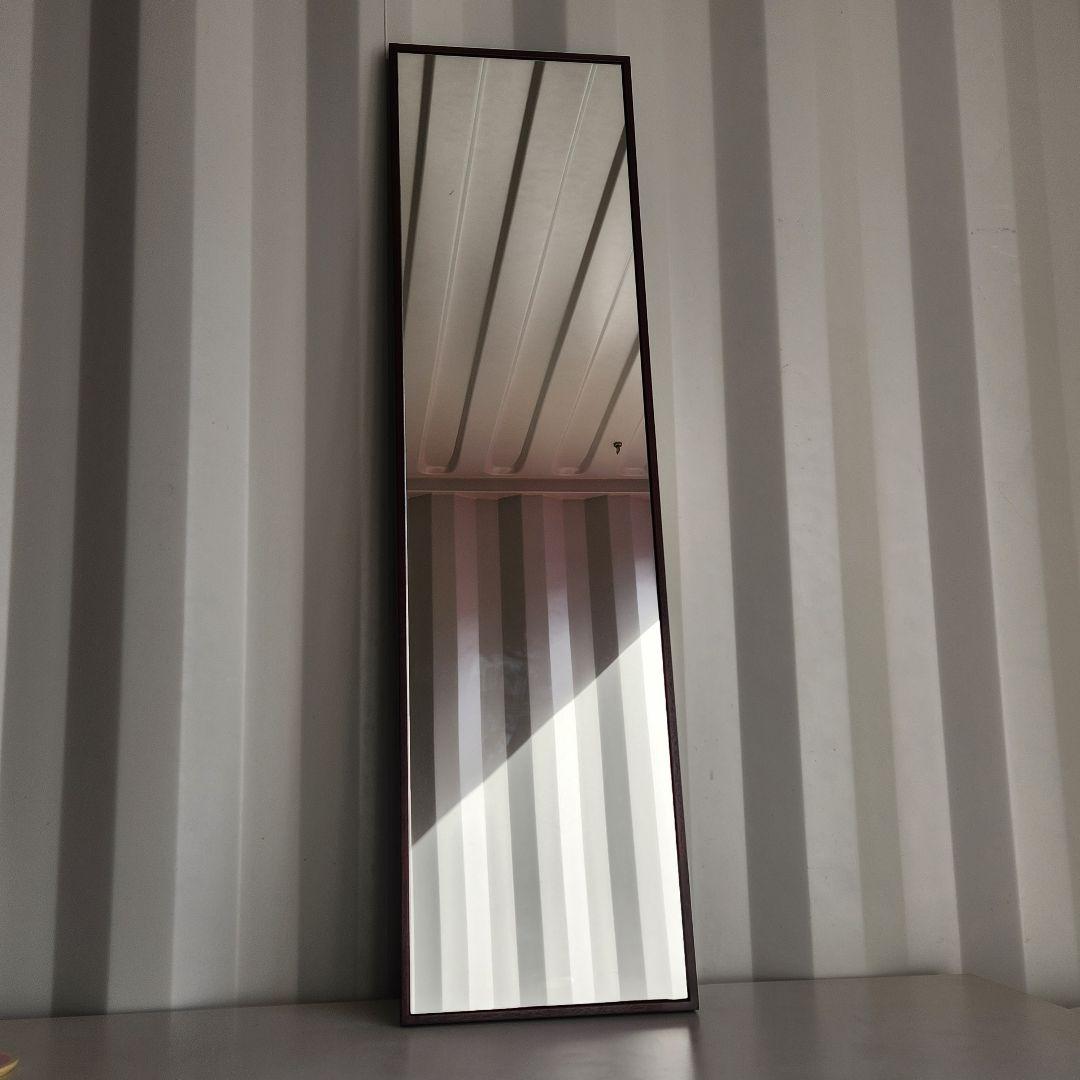 廃盤モデル　塩川光明堂 ウォールミラー HF-120 ダークブラウン 壁掛け鏡