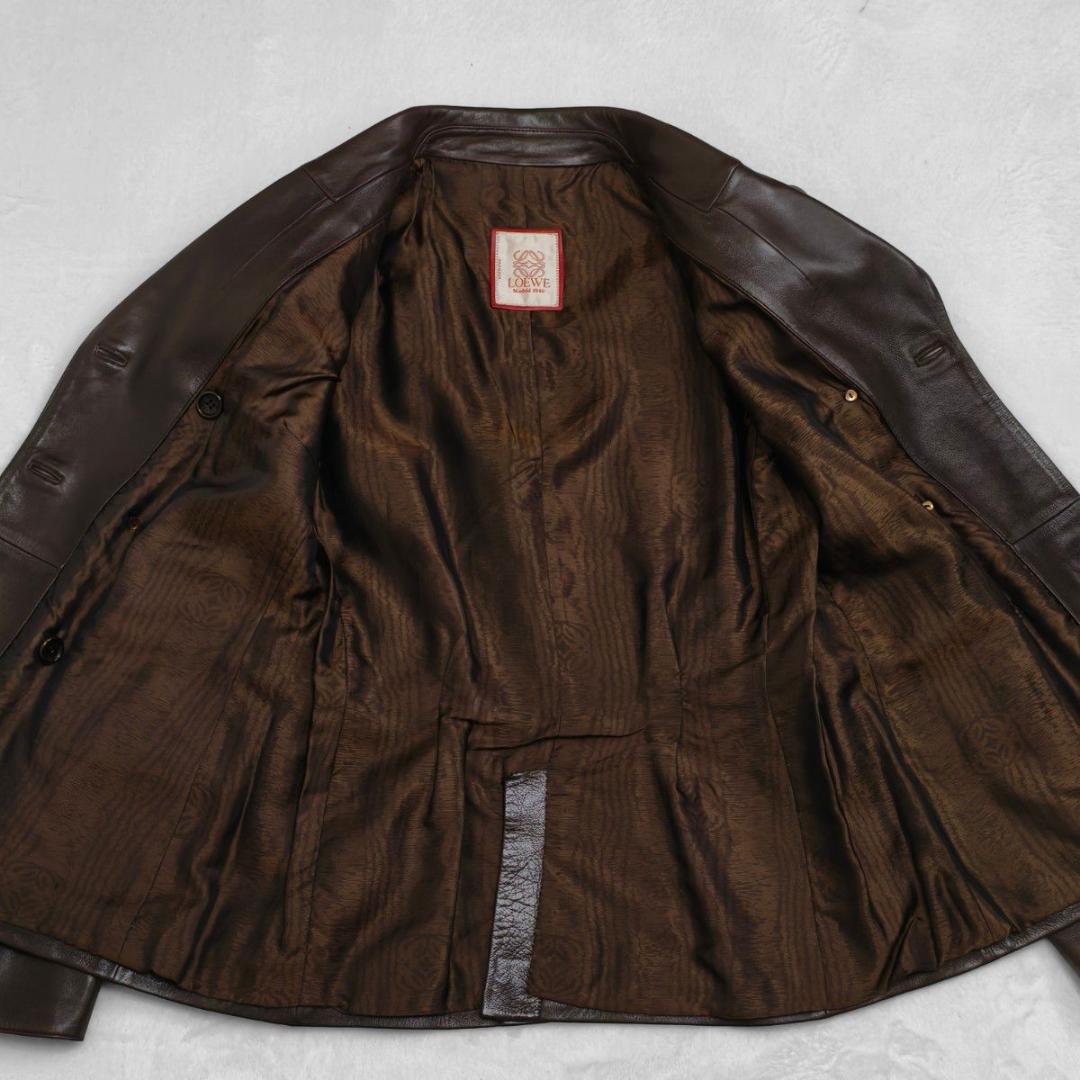 LOEWE ロエベ レザージャケット ブラウン M
