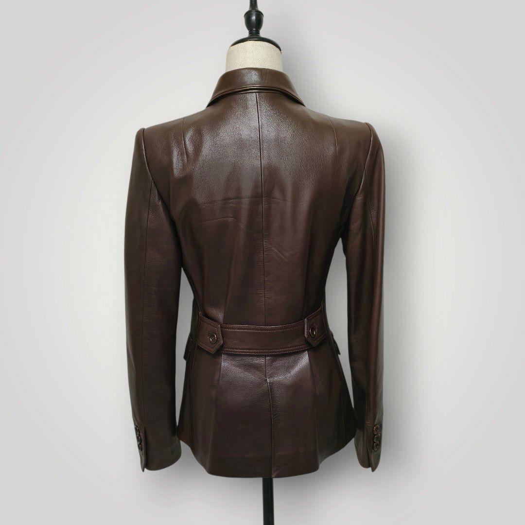 LOEWE ロエベ レザージャケット ブラウン M