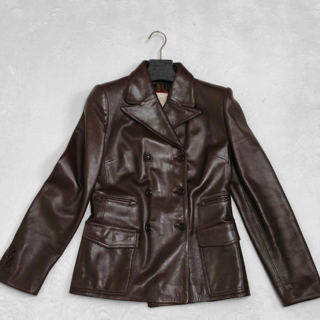 LOEWE ロエベ レザージャケット ブラウン M