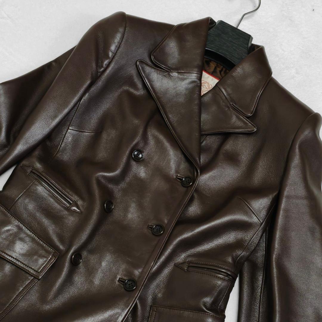 LOEWE ロエベ レザージャケット ブラウン M
