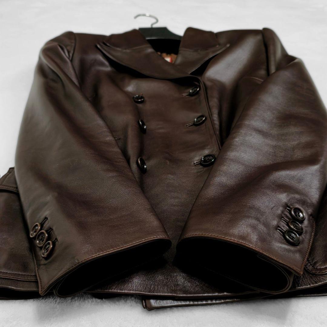 LOEWE ロエベ レザージャケット ブラウン M