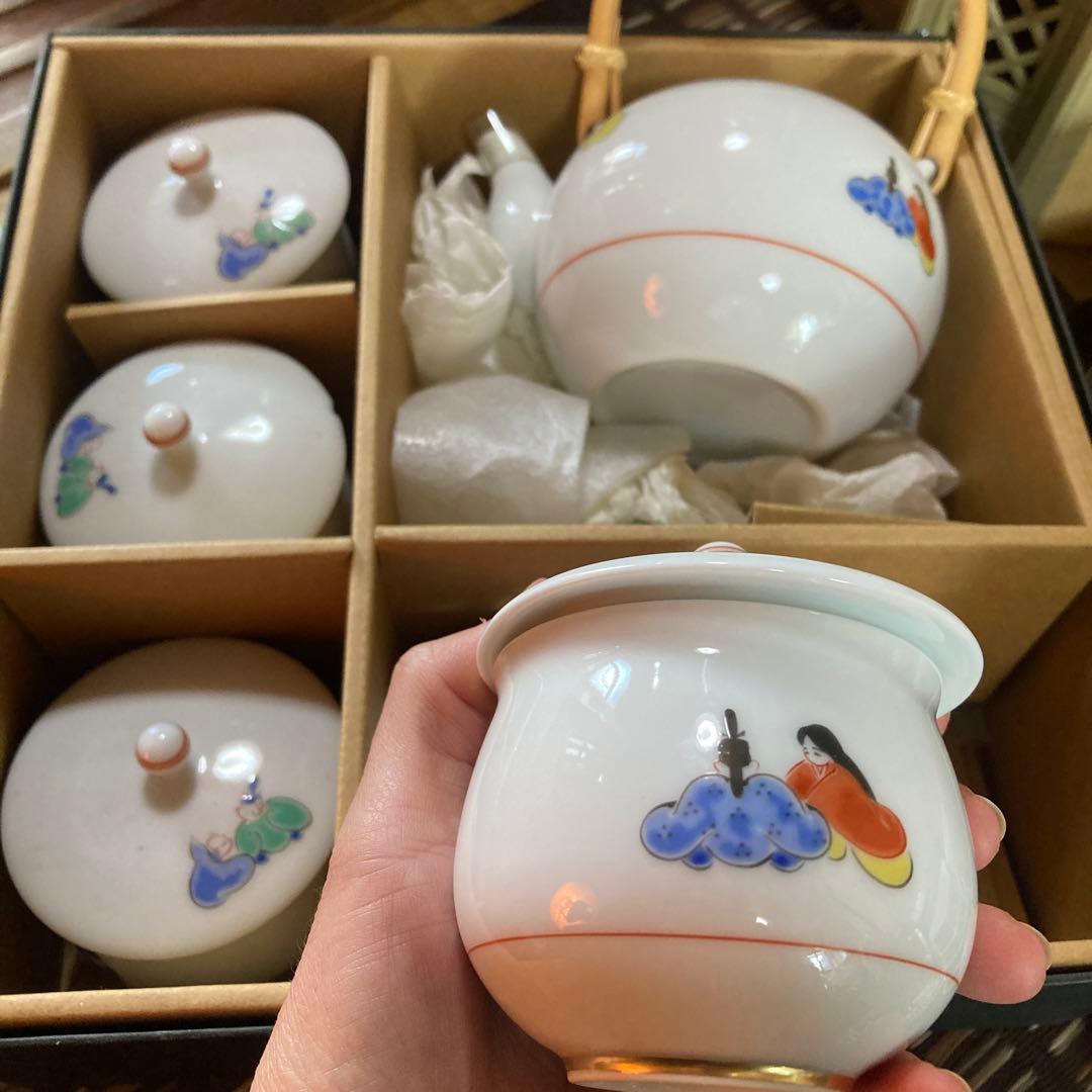 陶器製急須と蓋つき椀セット