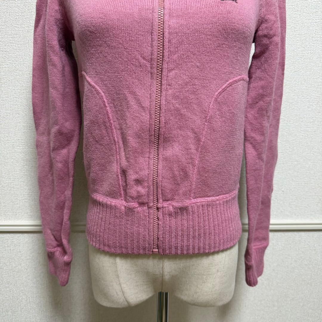 BURBERRY LONDON ピンク　ウールニット38 М フロントジッパー