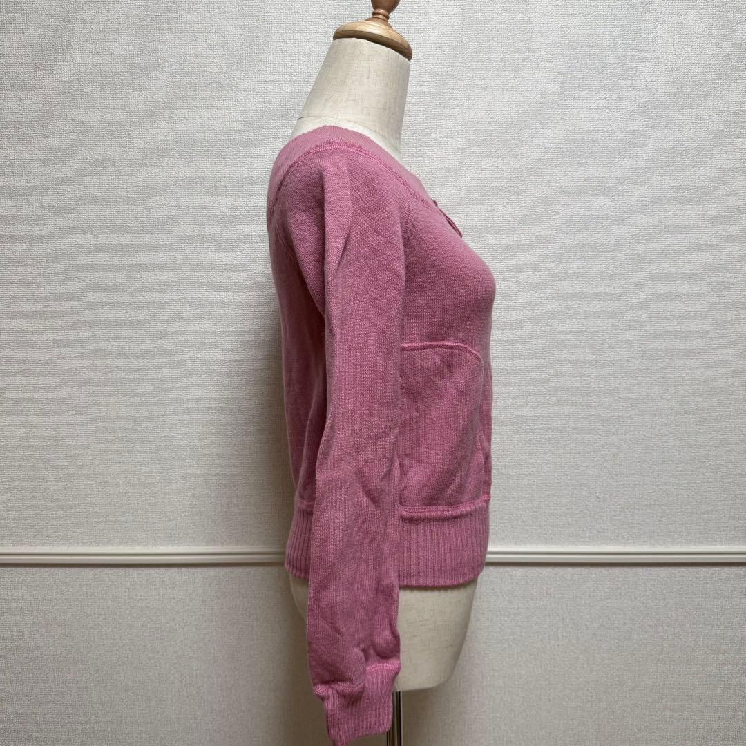 BURBERRY LONDON ピンク　ウールニット38 М フロントジッパー