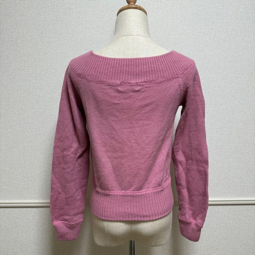 BURBERRY LONDON ピンク　ウールニット38 М フロントジッパー