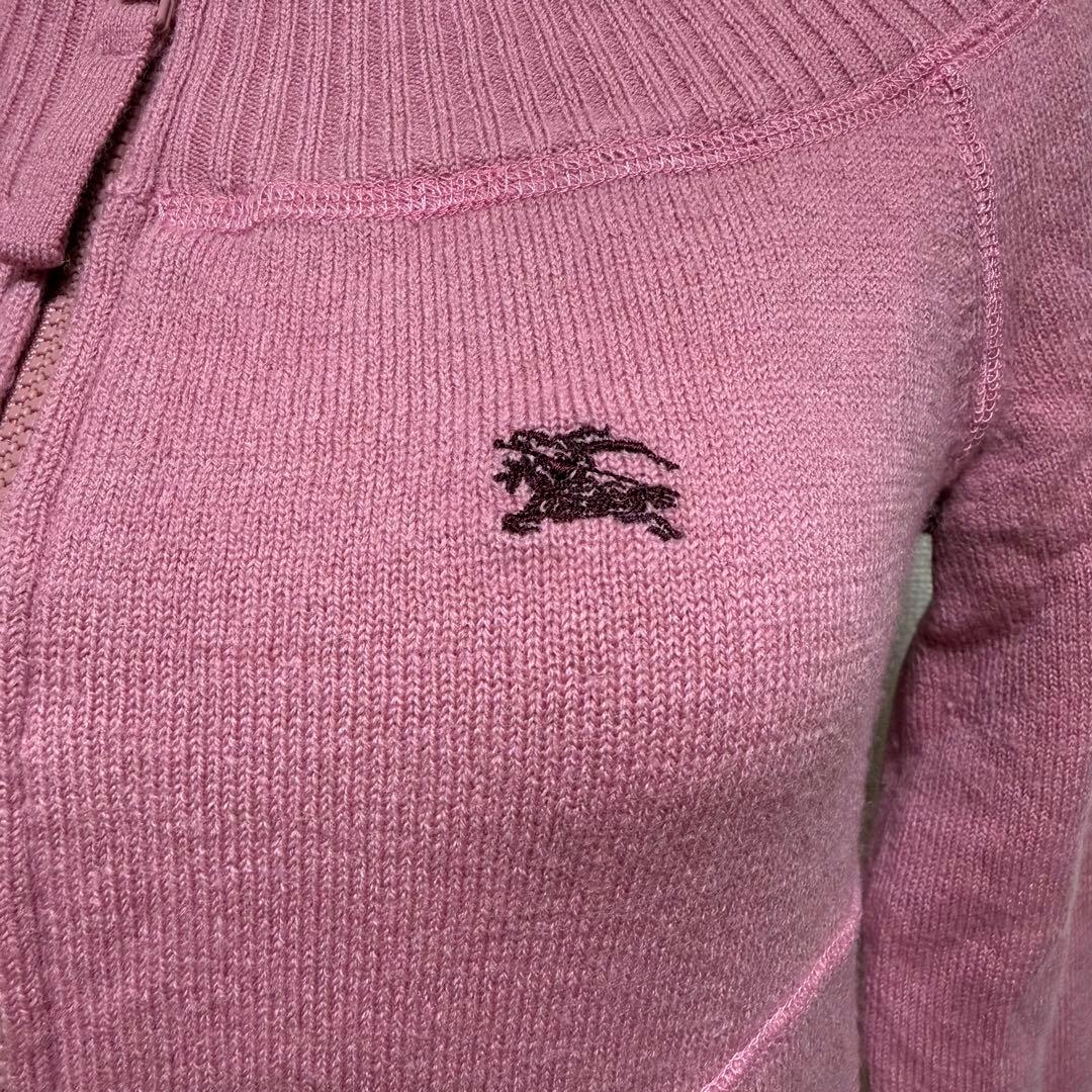 BURBERRY LONDON ピンク　ウールニット38 М フロントジッパー