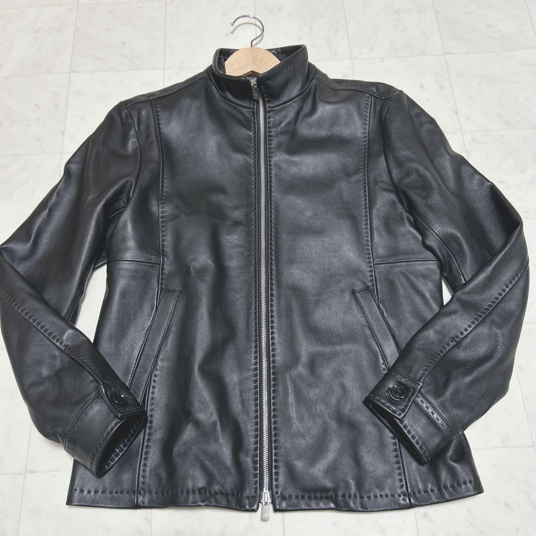 未使用級✨ MEN'S BIGI ラムレザー シングルライダース サイズS 黒